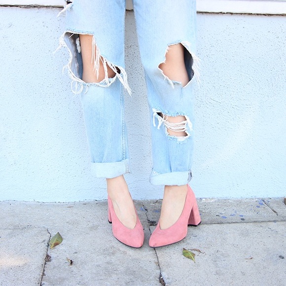 DUSTY ROSE SUEDE PUMPS - Picture 6 of 8