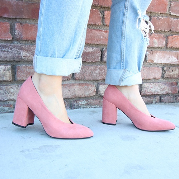 DUSTY ROSE SUEDE PUMPS - Picture 4 of 8