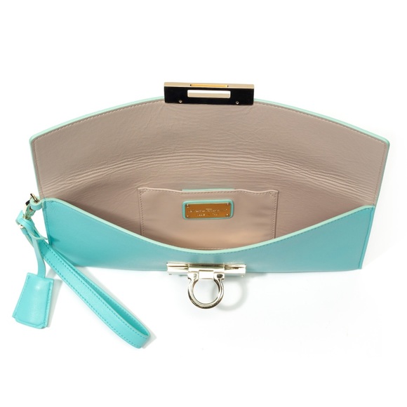 Salvatore Ferragamo Turquoise Envelope Clutch - Picture 3 of 8