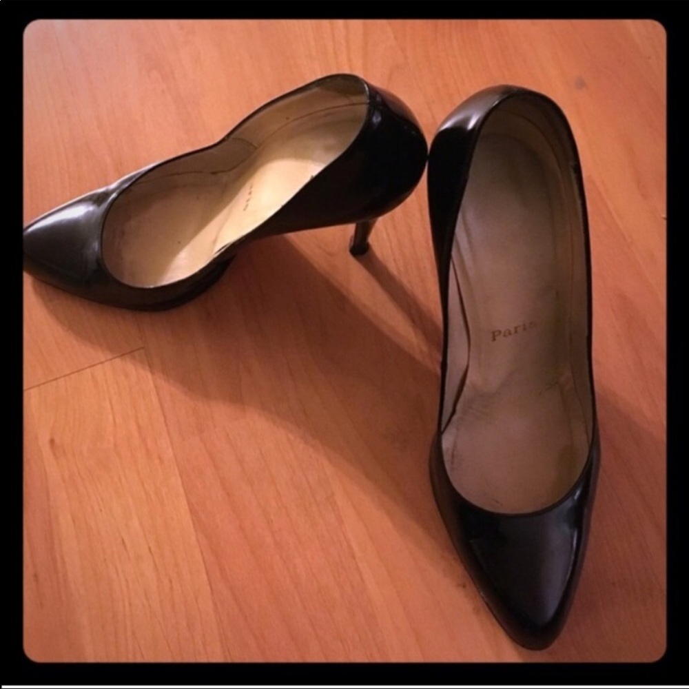 Authentic Christian Louboutin Black Patent Heels