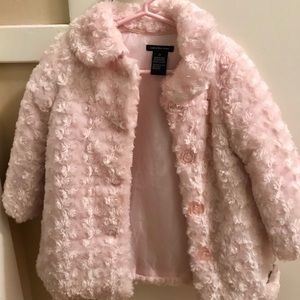 Calvin Klein 3T light pink faux fur coat