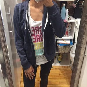 American Apparel Dark Blue Denim Hoodie Sweater