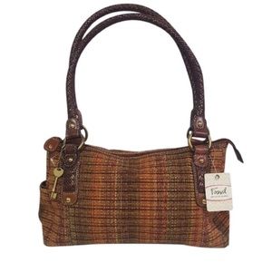 Fossil NWT Sophie Tweed Multi Satchel