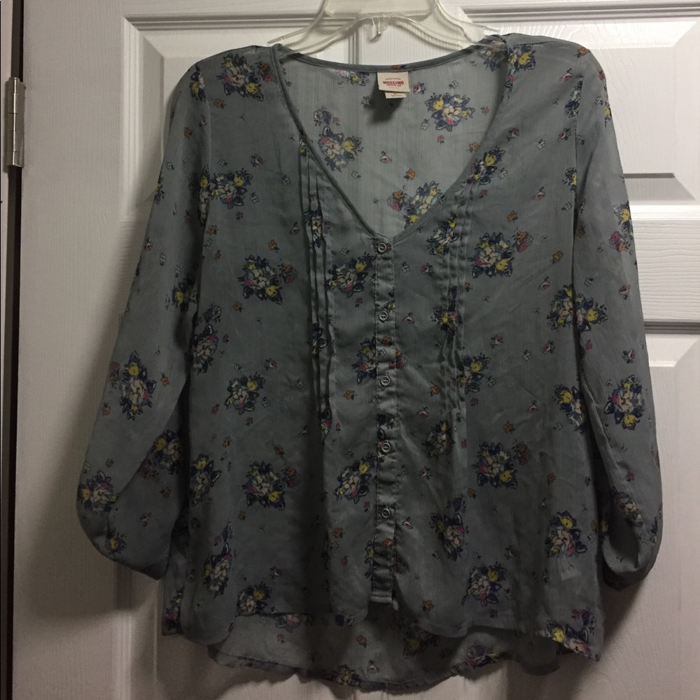Mossimo v neck sheer blouse
