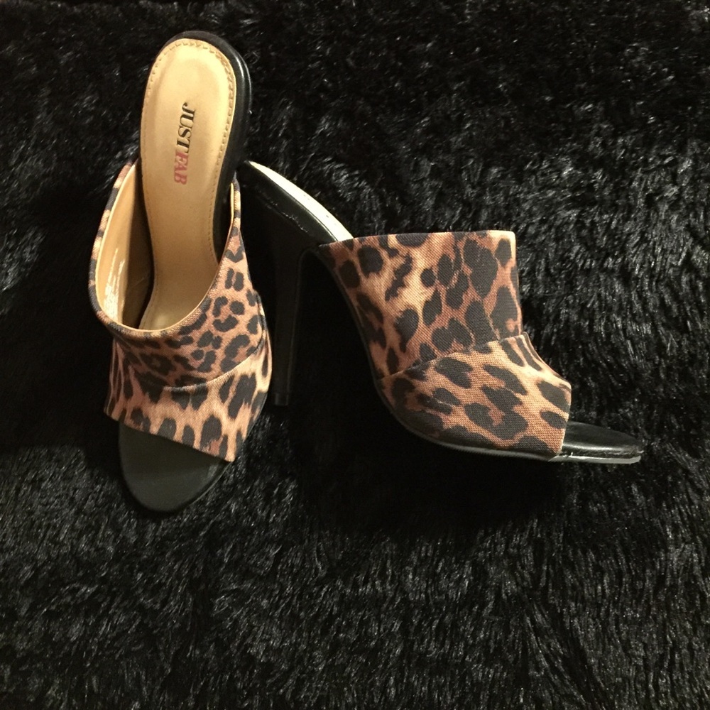 JustFab leopard print high heels