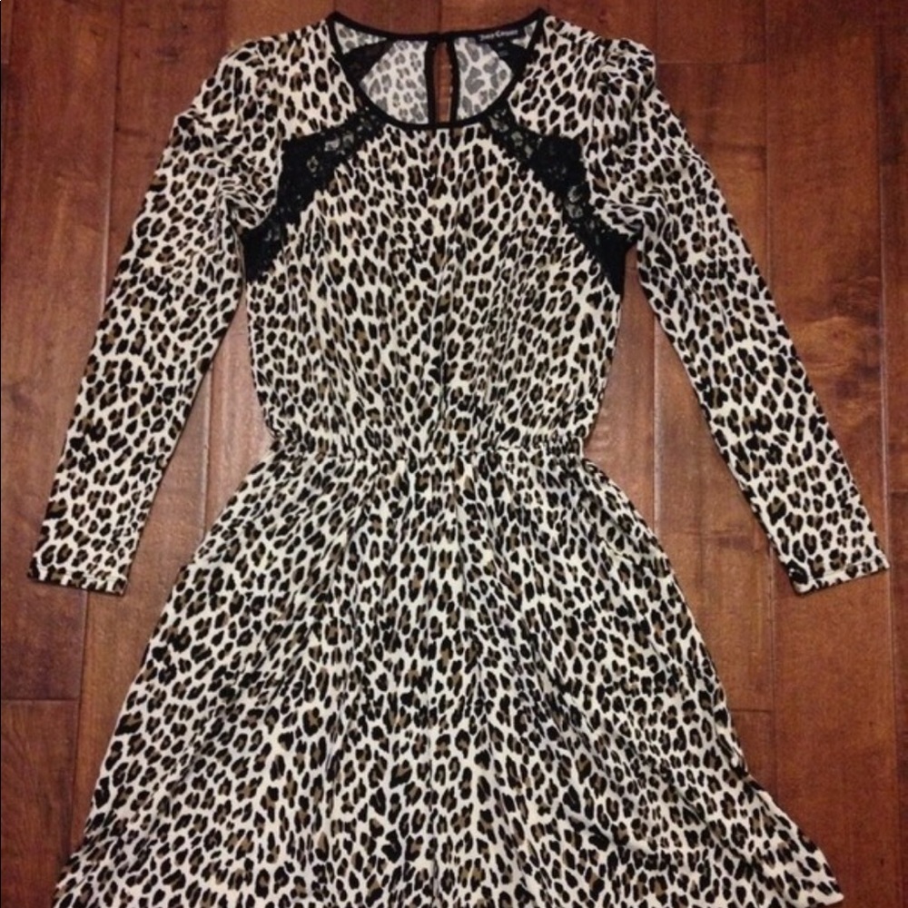 Juicy Couture leopard print long sleeve dress