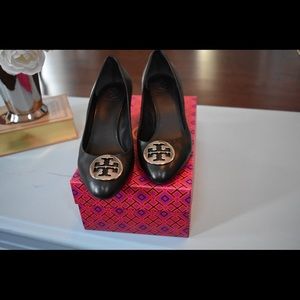 Tory Burch 'Alice' Black Wedge 65mm