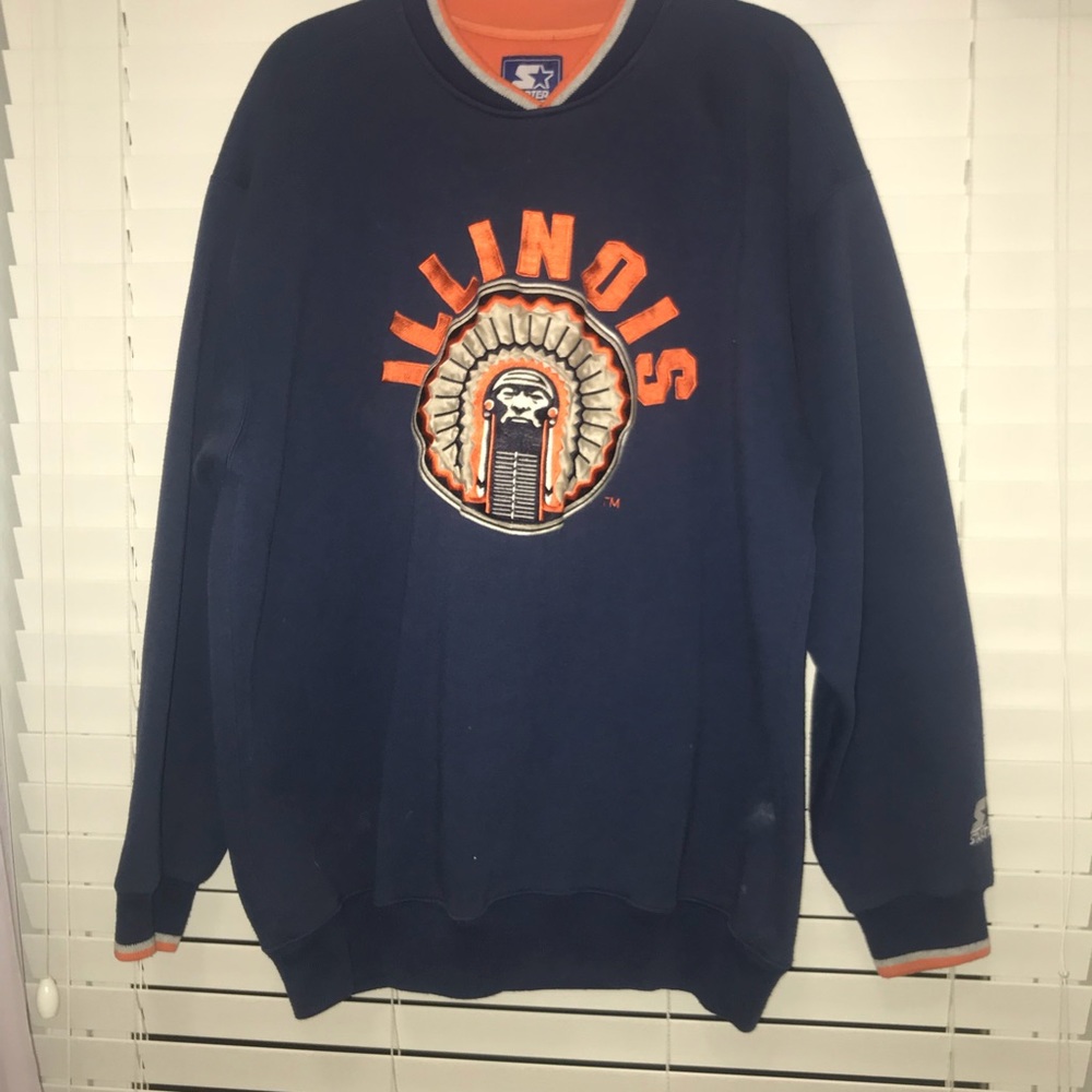 Vintage Starter University Of Illinois Sweatshirt