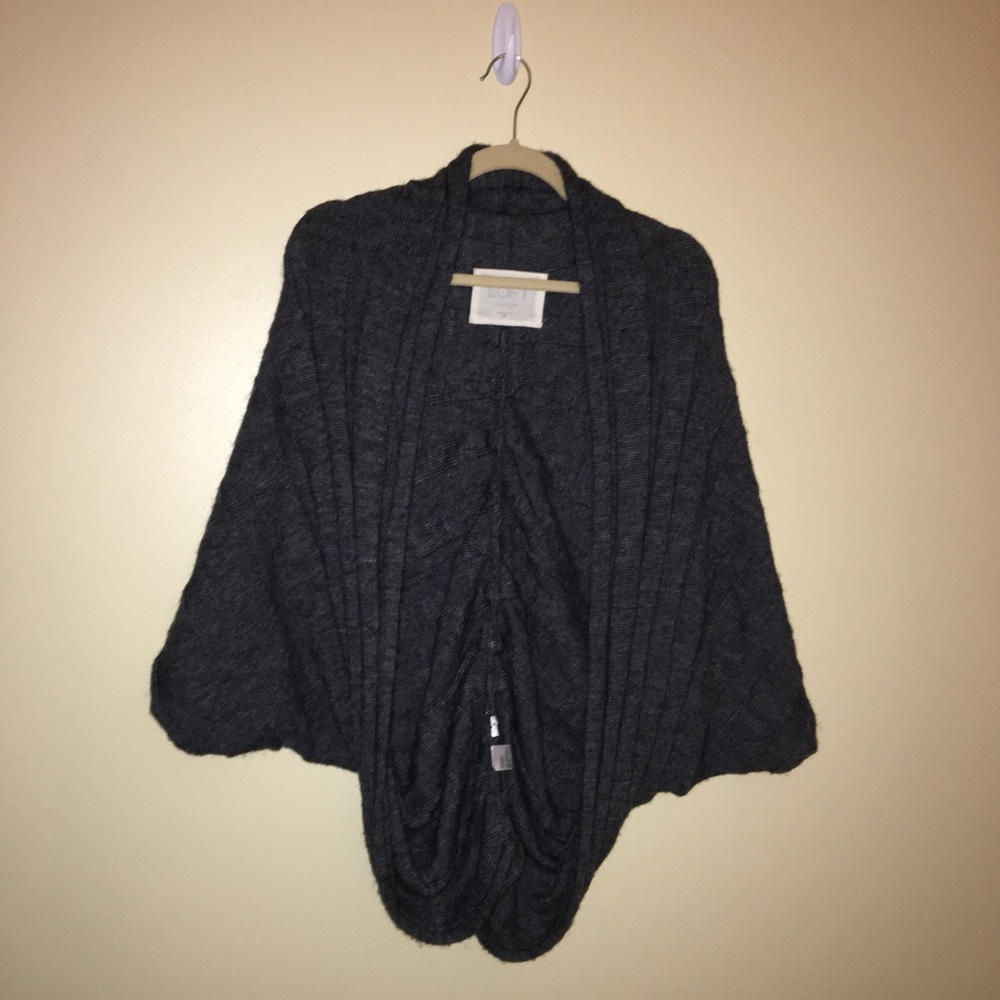 Loft Lounge Sweater Gray Dolman Wrap XS
