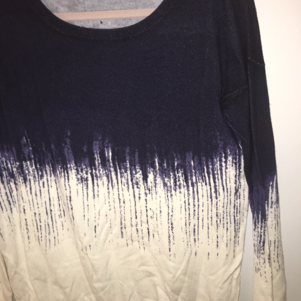 White and Navy Sweater