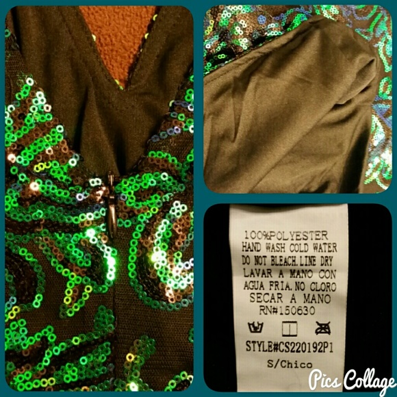 HP!*Turquoise Sequined Dress - Picture 7 of 8