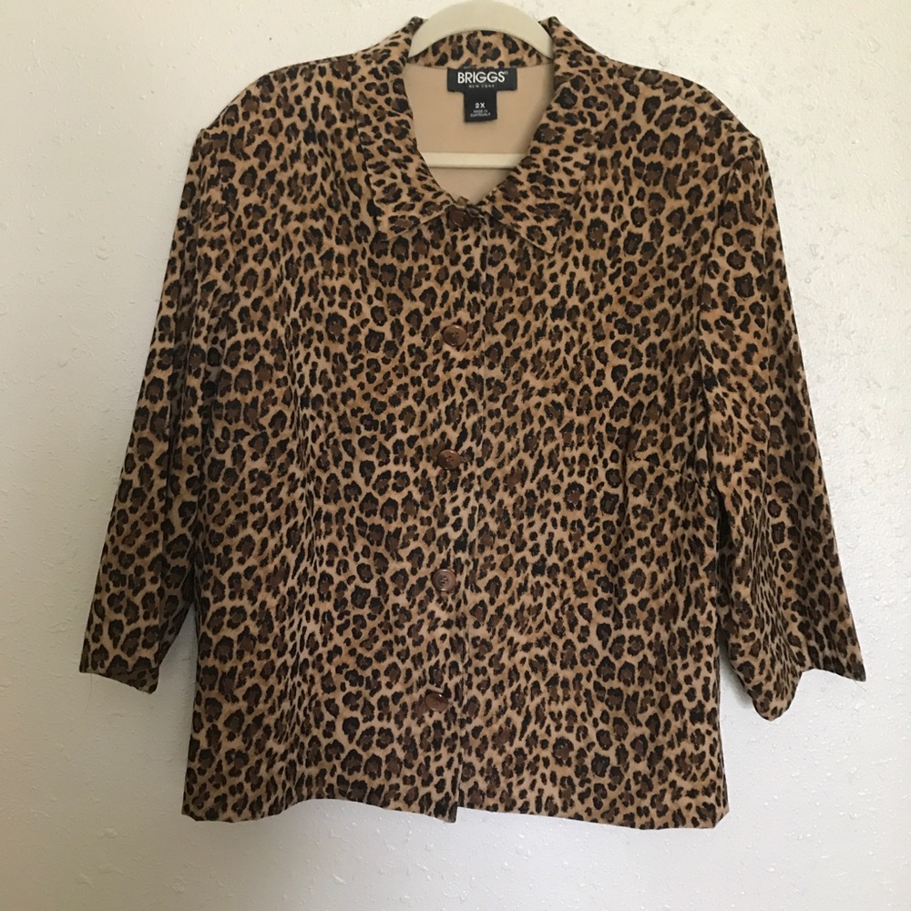 Briggs New York women’s leopard print blouse 2X