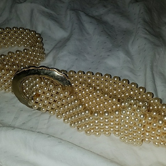 Hand made pearl belt for pants size 12 new no tag.
