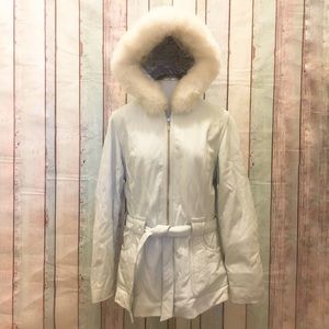 Wilson Leather White Trench Coat Jacket