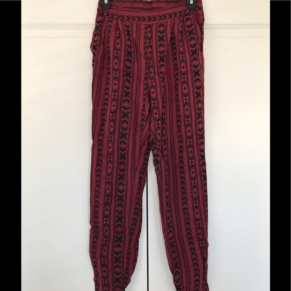 Garnet and black harem pants