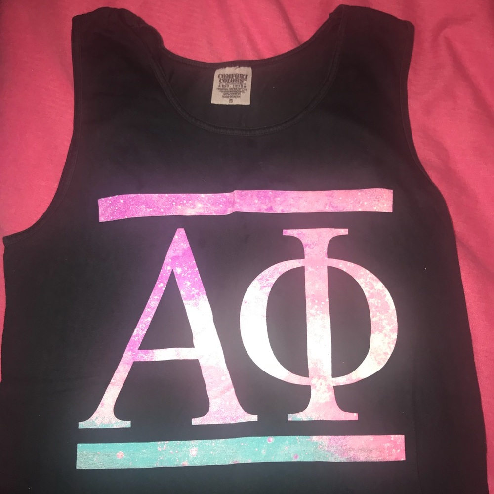 SOLD! Alpha phi comfort colors galaxy themed tank