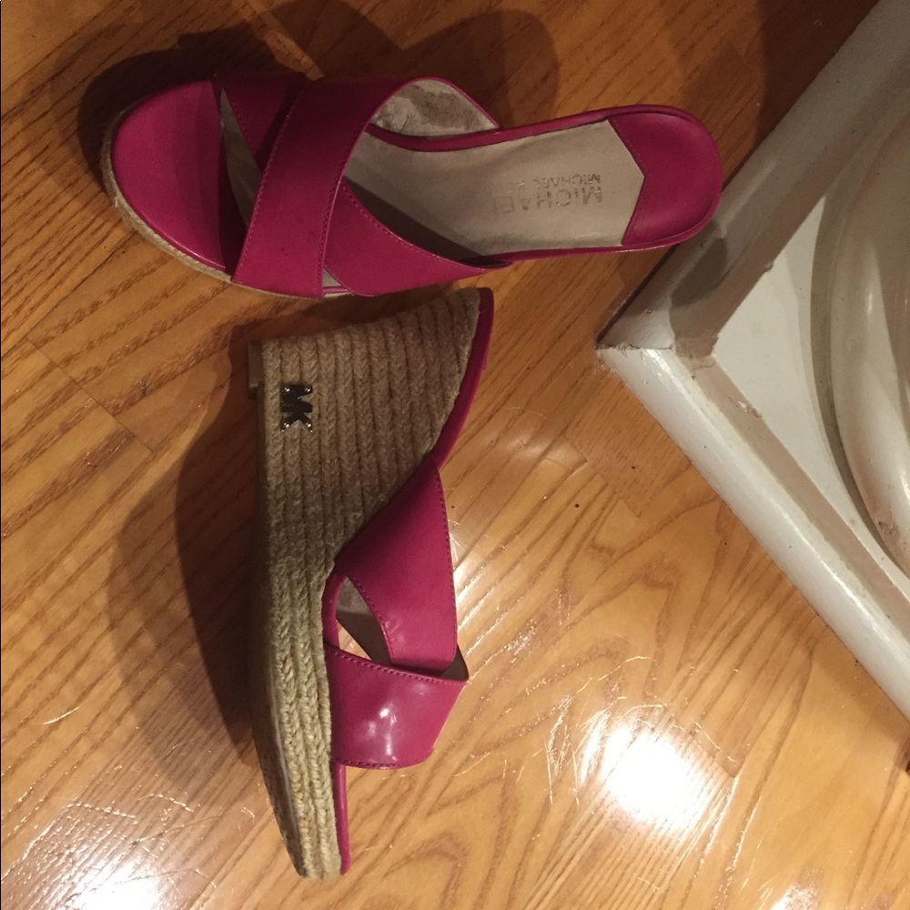 Hot pink wedges