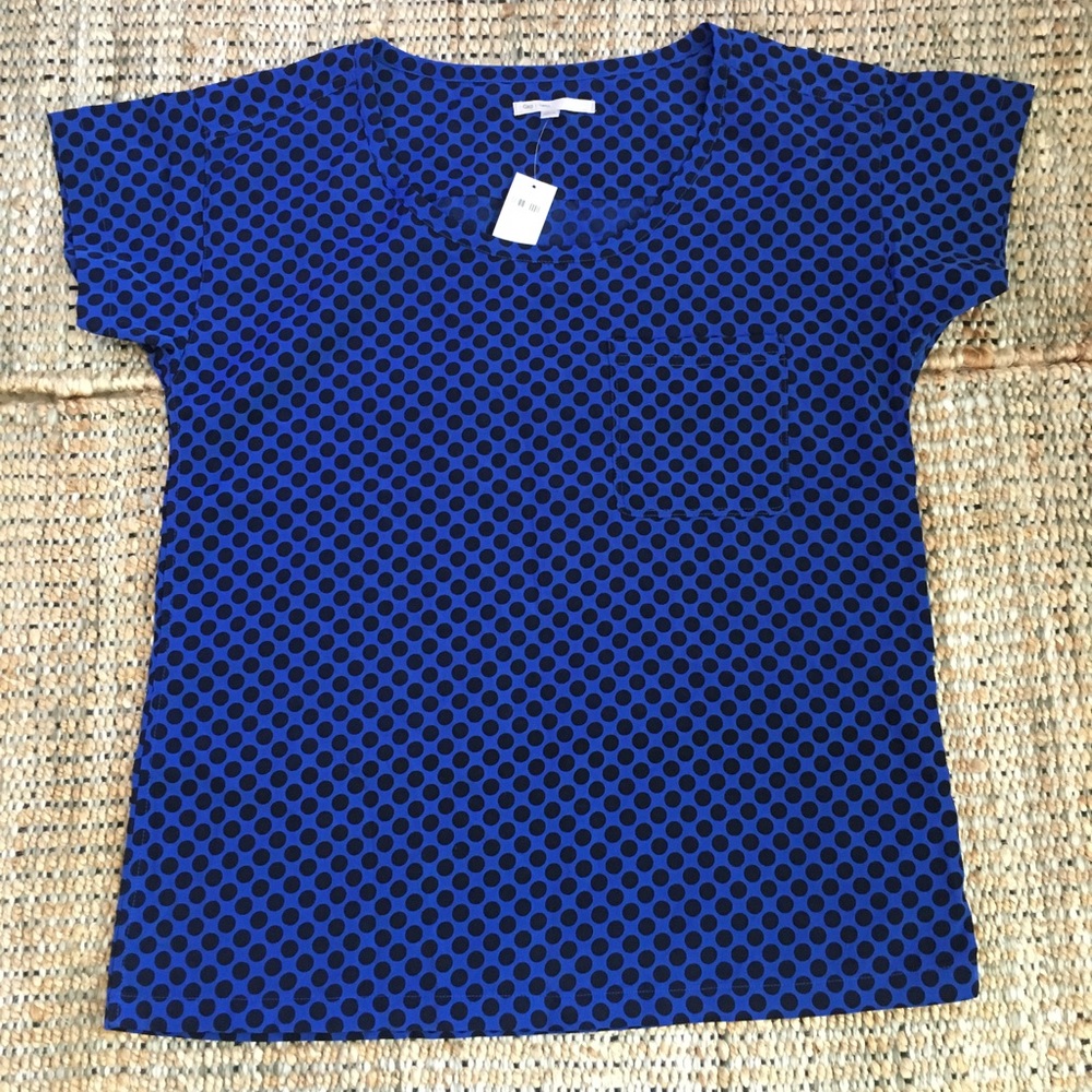 NWT Blue Polka Dot Short Sleeved Shirt