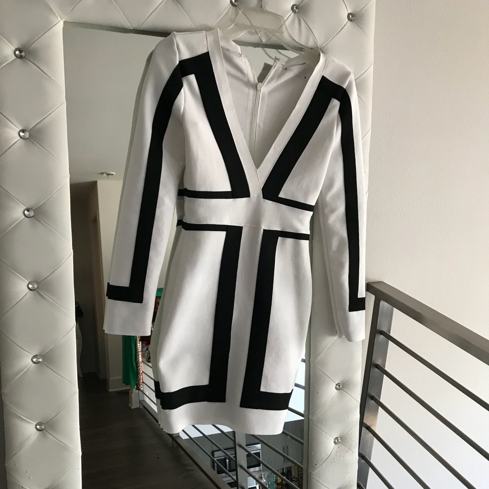 White and black dress