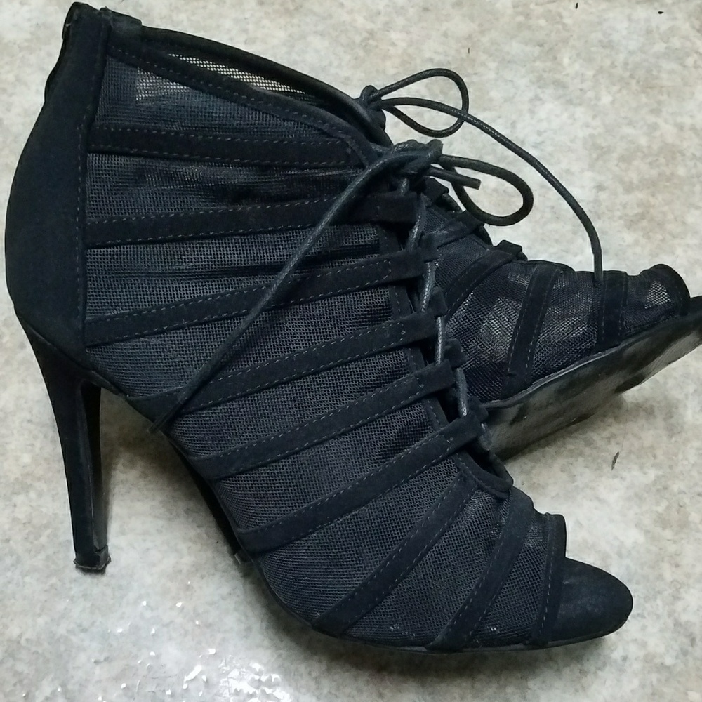 Sheer Lace Black Booties