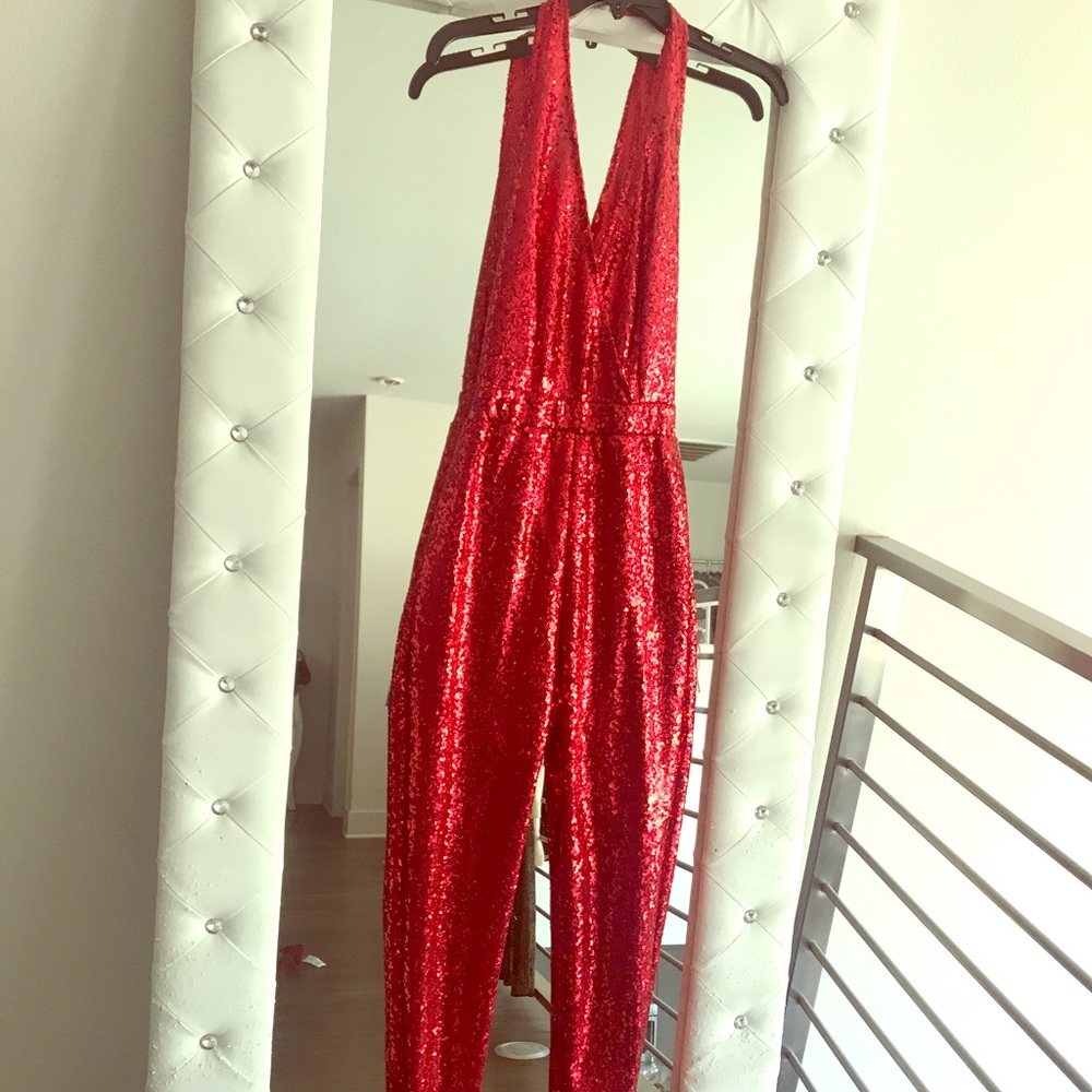 Red sequin jumper