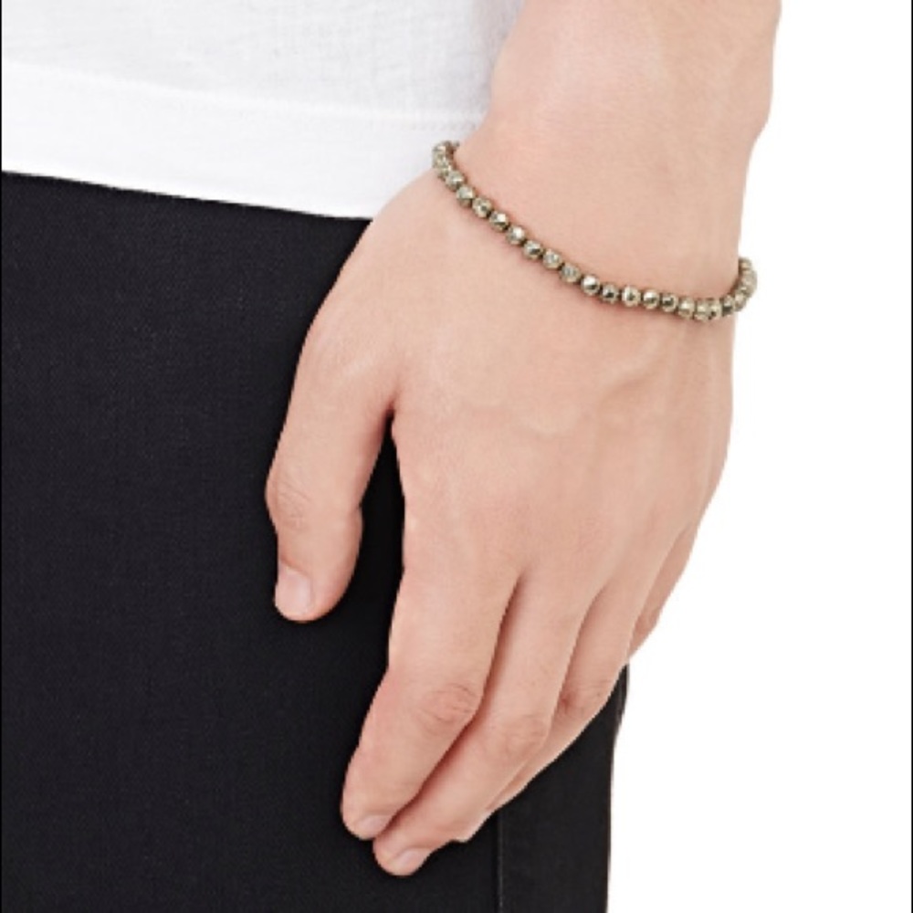 Champagne Pyrite Beaded Bracelet.