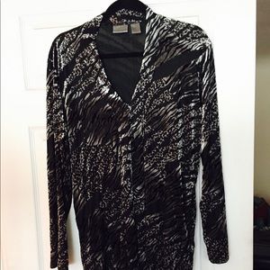 CHICO'S burn out design light weight jacket.