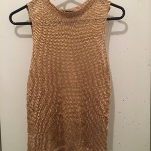 Metallic mesh tank top