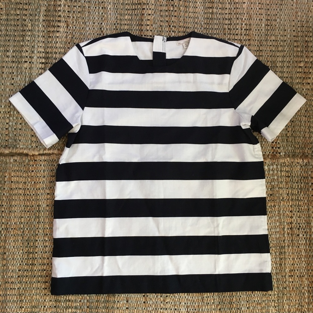 NWT Gap Navy & White Striped Short Sleeved Shirt