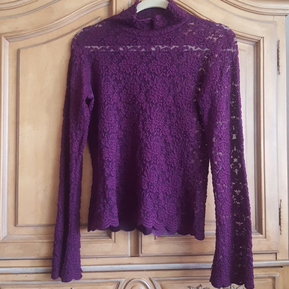 Deep Purple Embroidery Top