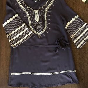 Long blouse gray color comfy fit