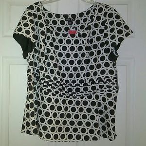 2 piece suit black and white circle pattern