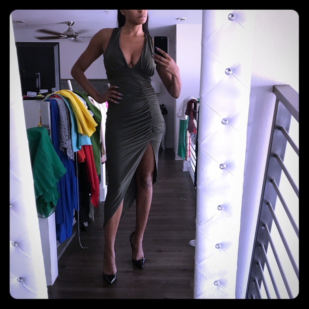 Olive green dress