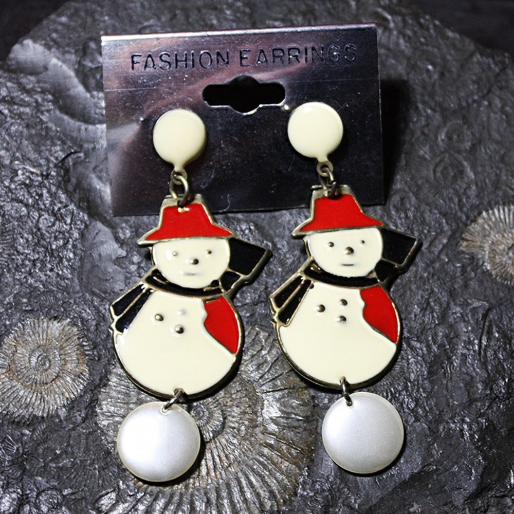 🎄Vintage🎄Snowman dangly earrings