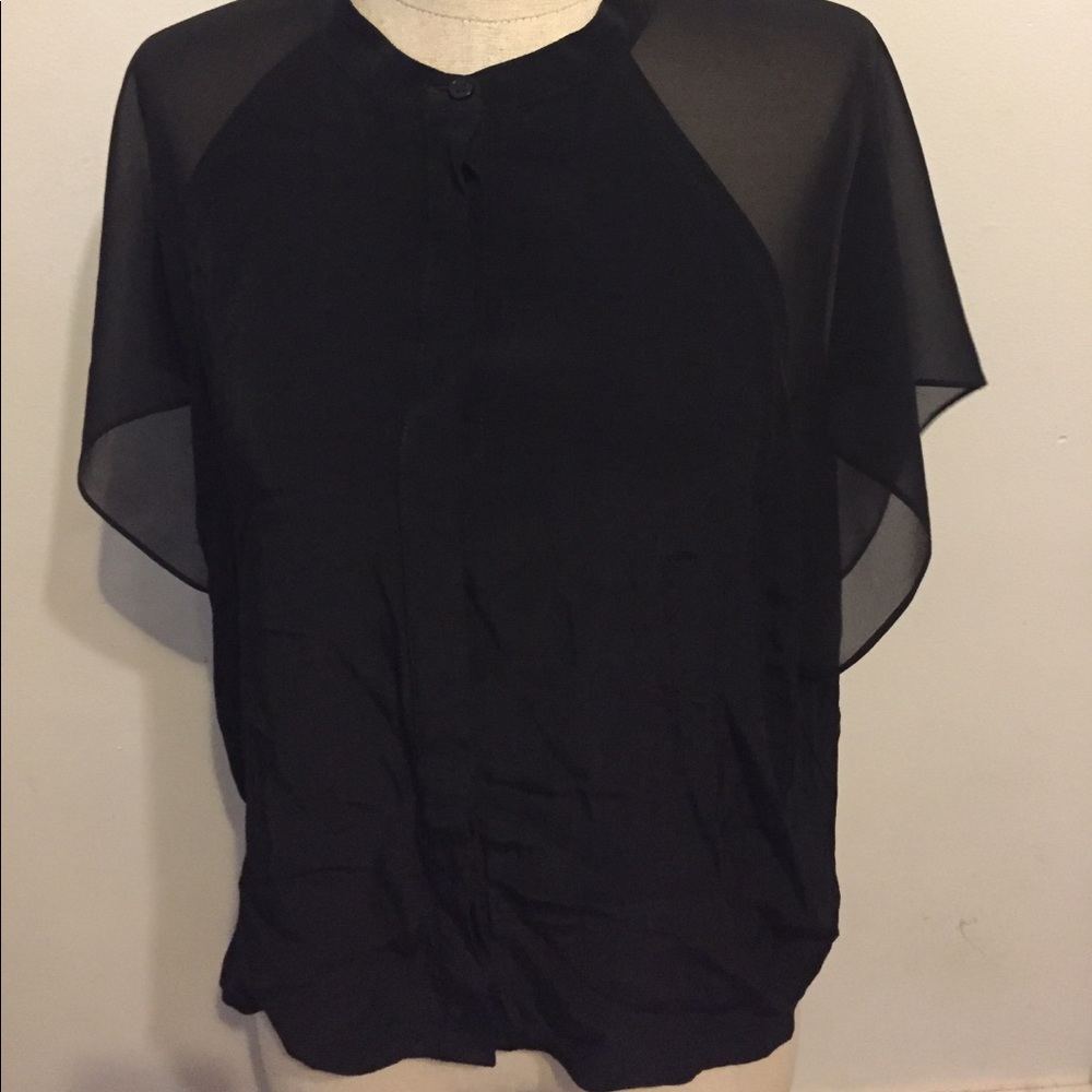TOPSHOP SHEER SLEEVE TOP