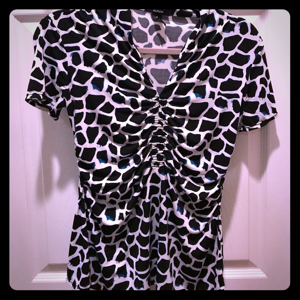 Alfani blouse - Blue/black giraffe print