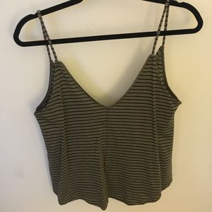 Zara - Olive and black striped tank top.