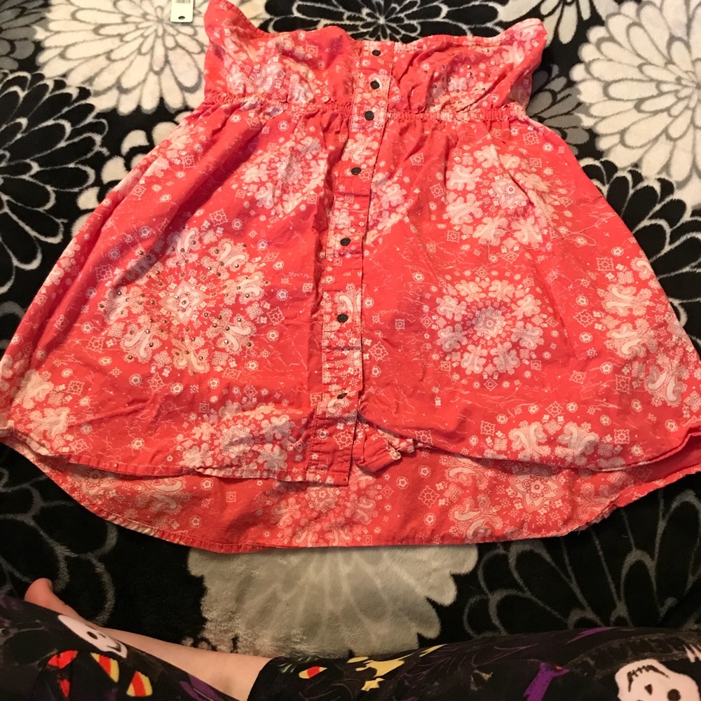 Pink Strapless Blouse