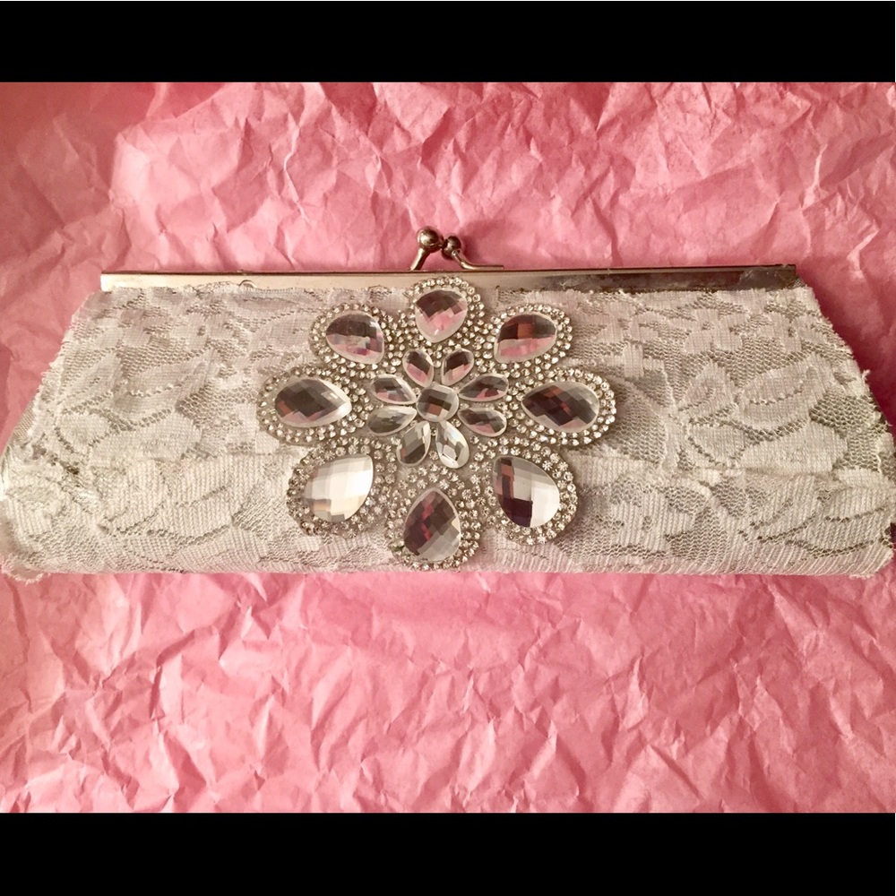 Silver stoned purse