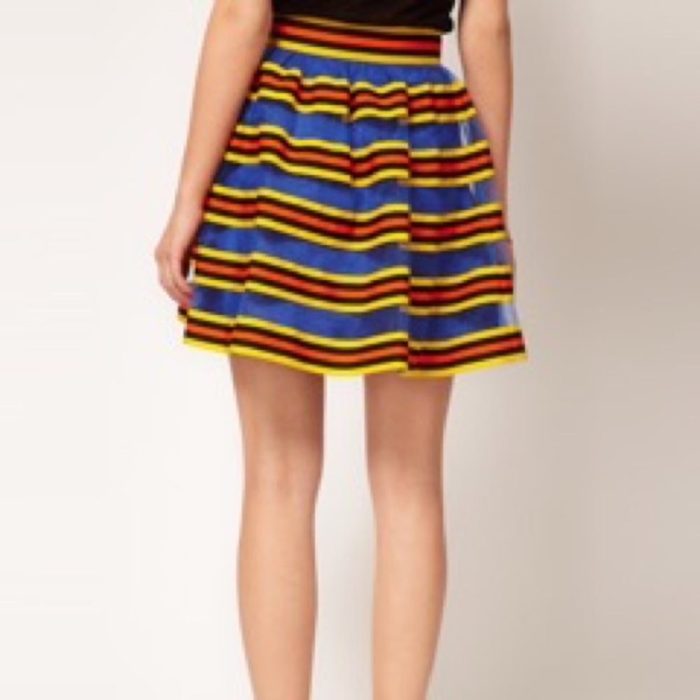 ASOS full skirt in mesh and stripe. Size 4.