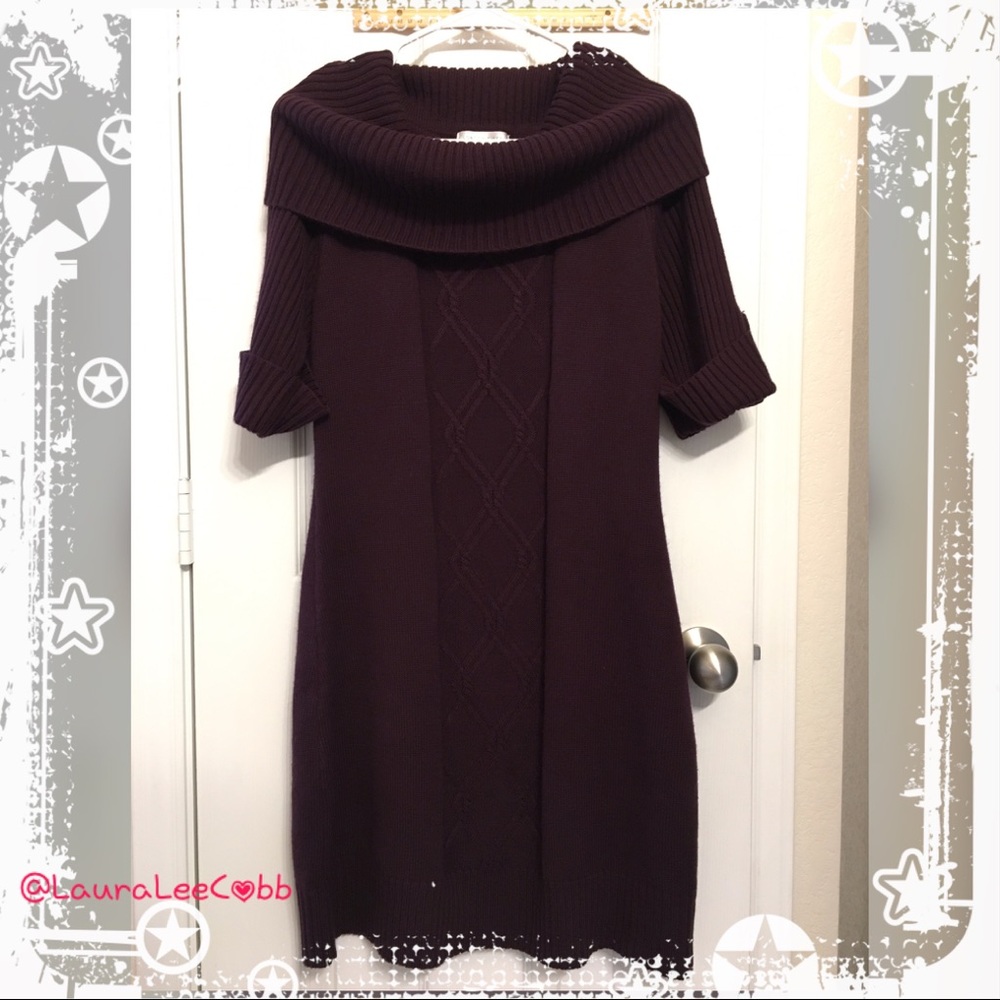 LONDON TIMES Purple Sweater Dress