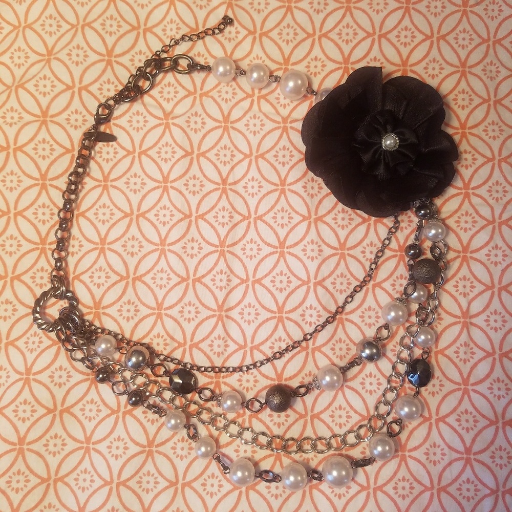 Layered Statement Necklace w/ Flower