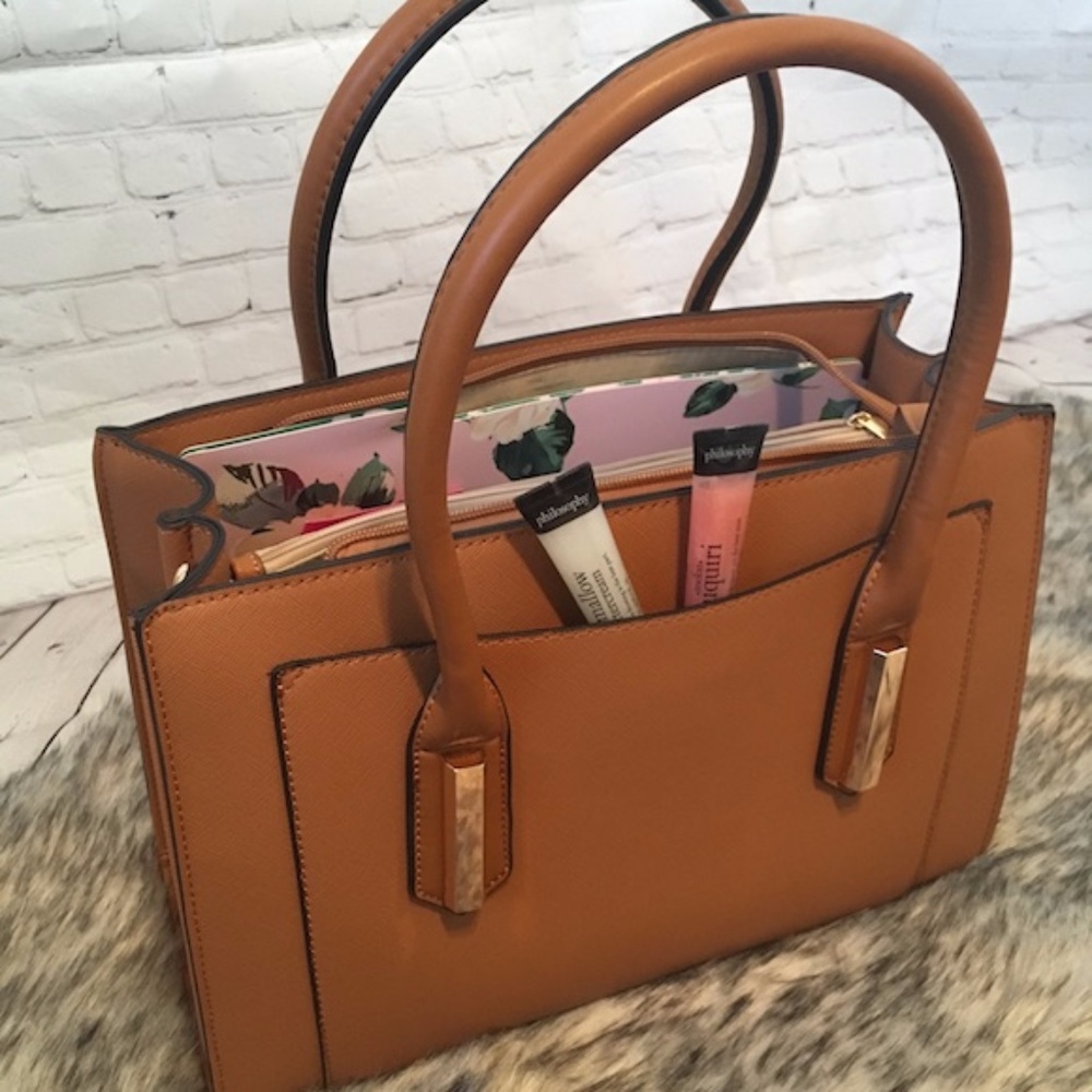 Front Pocket Satchel Handbag (Brown)
