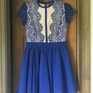 Misguided Cobalt Lace Dress