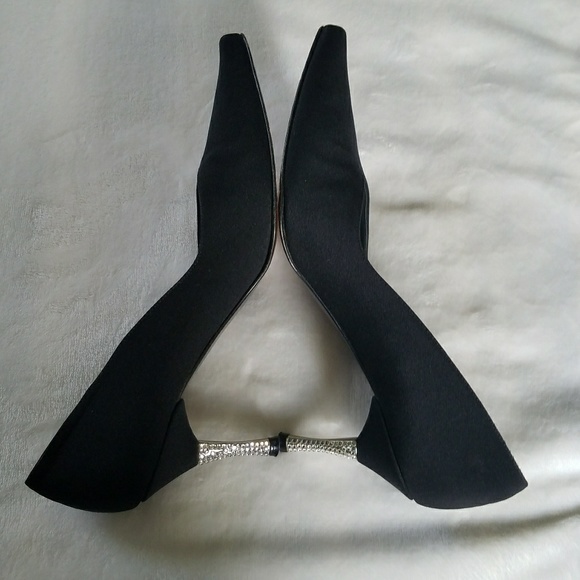 Stuart Weitzman Shoes - VINTAGE STUART WEITZMAN BLACK RHINESTONE HEELS