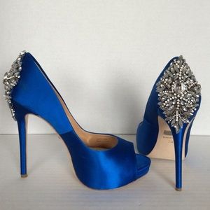 Badgley Mischka Kiara Sapphire Blue Crystal Heel