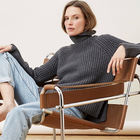 everlane waffle knit sweater