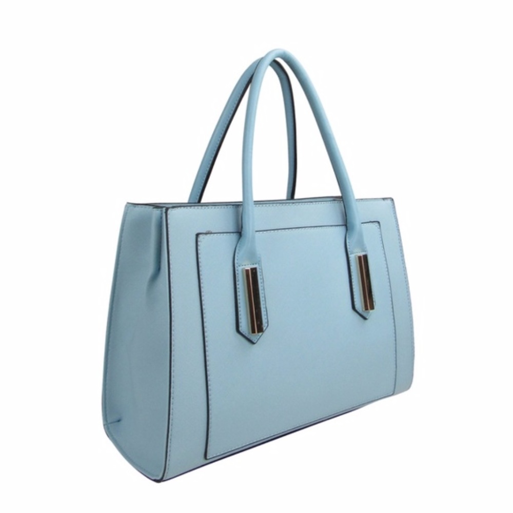 Front Pocket Satchel Handbag (Blue)