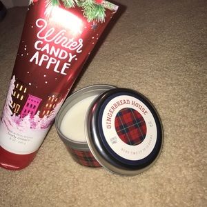 Lotion and candle