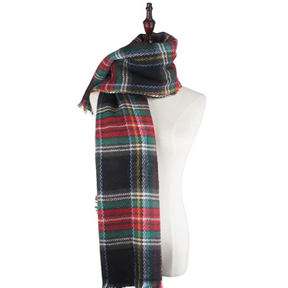 BEST SELLER Blanket Scarf Plaid Christmas Colors - Picture 5 of 7